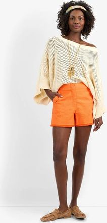 Trina Turk Valera Fringe Short in Orange Oasis at Nordstrom, Size 16