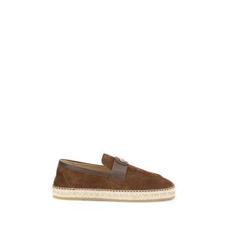Valentino Garavani Brown Calf Leather Bos Taurus Mens Espadrilles