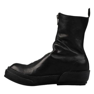 Guidi Schoenen, Heren, Zwart, 45 EU, Leer, Front zip leren hoge sneakers