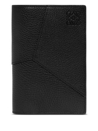 Loewe Puzzle passport cover - men - Calf Leather - One Size - Black