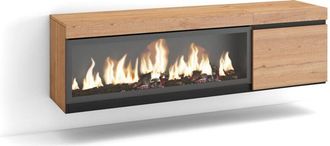 Skraut Home Skraut Home - Mueble Tv, Televisi&oacute;n, Muebles De Sal&oacute;n, Almacenaje, 160, Para Tv Hasta 65, Chimenea El&eacute;ctrica Xxl, Colgado, Suspendido, Estilo Moderno,