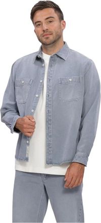 Butcher of Blue Blaine Garment Dye Overshirt - Heren - Jassen - Blauw - Maat: M