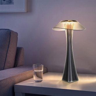 OEM L&aacute;mpara De Mesa Recargable De Dise&ntilde;o, L&aacute;mpara De Mesa Led T&aacute;ctil Regulable - Titanio, L&aacute;mpara De Mesita De Noche Usb De 3 W, L&aacute;mpara De Escritorio Ina