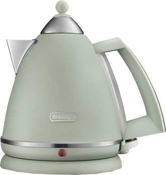 DeLonghi Cordless Jug Kettle Argento, 1.7L, None Slip Feet, Boil Dry Protection, Green