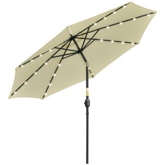 OUTSUNNY Sombrilla de jard&iacute;n 265x265x233 cm beige