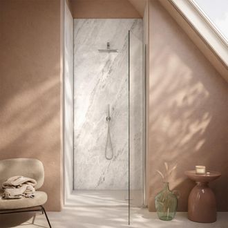 Aurlane Pack De 3 Paneles Murales Piedra Artic Storm 90x250cm + Perfiles Cromados