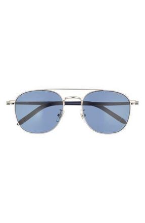Montblanc 54mm Round Sunglasses in Silver Blue Blue at Nordstrom Rack