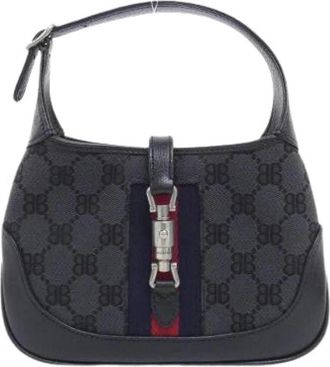 Balenciaga Pre-owned Leather Canvas Shoulder Bag - Dames - Vintage Schoudertas - Zwart - ONE Size - Vintage