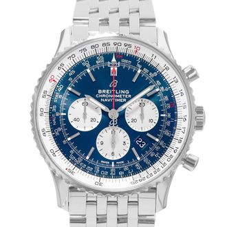 Breitling Pre-owned Breitling Navitemer 01 Chronograph Automatic Chronometer Blue Dial Mens Watch AB0127