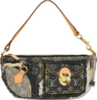 Louis Vuitton Borsa a spalla Monogram Denim Patchwork Pouchy 2007 - Grigio