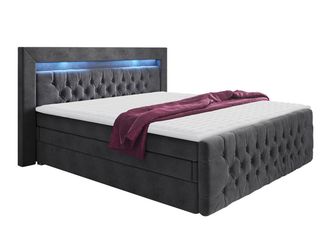 Mirjan24 Mobilier1 - Cama Continental Nashville 124, Continental, Doble, 140x200, Tapiz, Somieres, 160x220x115cm, Led