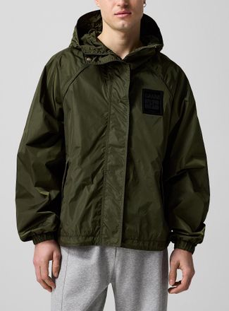 Ganni Mens Velvet logo nylon Windbreaker Jacket