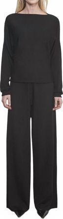 Enza Costa Tissue Cashmere Drawcord Pant In Black