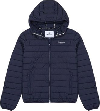 Aquascutum Hooded 100gsm Jacket - Heren - Winterjassen - Blauw - L - Nylon - Jassen