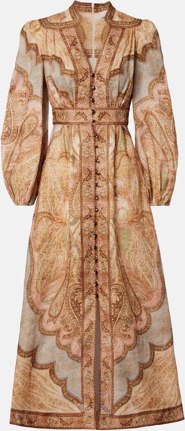 Wanderlust printed linen shirt dress