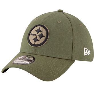 New Era Pittsburgh Steelers 39thirty Stretch Cap On Field 2018 Salute to Service Green - L-XL