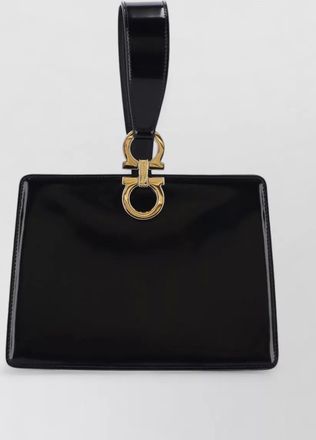 Ferragamo rectangular clutch bag top handle hardware
