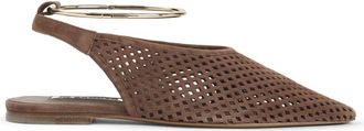 Jil Sander Brown Leather Ballet Flats