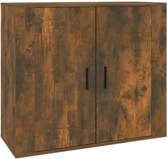 vidaXL Aparador madera contrachapada color roble ahumado 80x33x70 cm Vidaxl