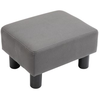 HOMCOM Footstool Foot Rest Small Seat Foot Rest Chair Grey Home Office with Legs 40 x 30 x 24cm Ottoman Footrest Luxury - Home Living | TJ Hughes