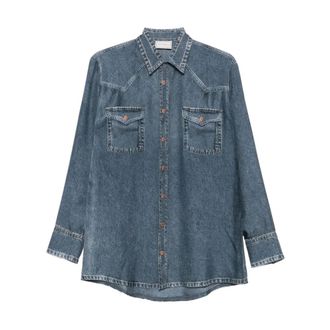 Pierre-Louis Mascia Mujer, Blusas y Camisas, Azul, Talla: M