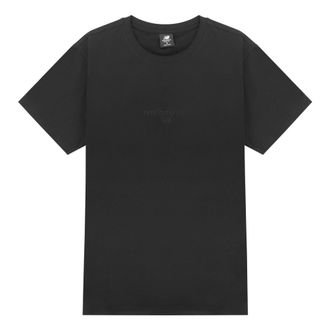 New Balance Logo Embroidered Knit Sports Round Neck Short Sleeve Couple Style Black AMT21548-BK