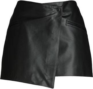 8 by YOOX LEATHER WRAP MINI SKIRT
