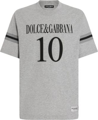 Dolce & Gabbana T-shirt met logoprint - Grijs