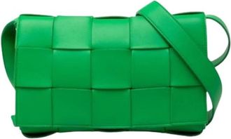 Bottega Veneta Pre-owned Cassette Schoudertas - Dames - Vintage Schoudertas - Groen - ONE Size - Leer - Vintage