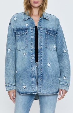 Pistola Denim Mandy Star Embroidered Oversize Denim Shirt Jacket in Stella at Nordstrom Rack, Size Medium