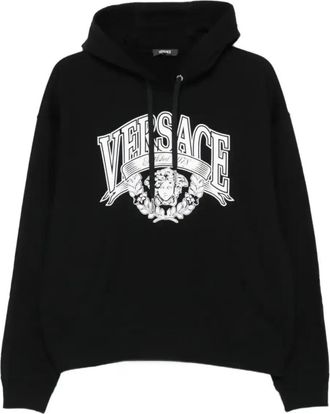 Versace Medusa-print hoodie - men - Cotton/Cotton - S - Black