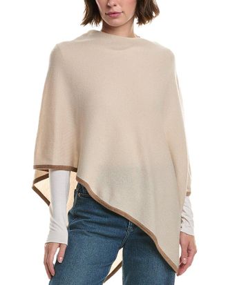 Sofiacashmere Sofiacashmere Tipped Wool & Cashmere-Blend Knit Poncho