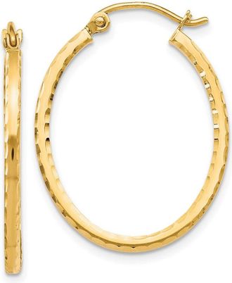 Diamond2Deal 10K Yellow Gold Hinged Hoop Earrings