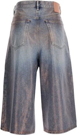 Acne Studios Womens Shorts Judda U Glitter Blue Viscose