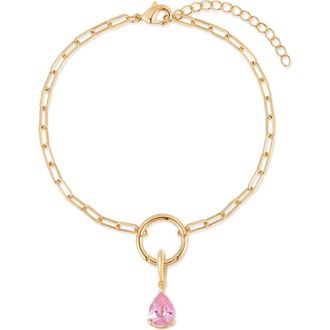 Brook & York Colette Mini Teardrop Birthstone Bracelet in Gold/October at Nordstrom