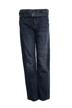 Rta black wide leg jeans with belt