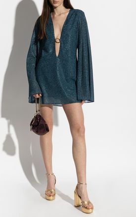 Os&eacute;ree Dress With Lurex Thread, Womens, Green