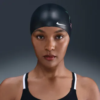 Nike Unisex Swim Silicone Cap in Black | NESSG121-001