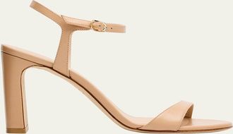Stuart Weitzman Babette Leather Ankle-Strap Sandals