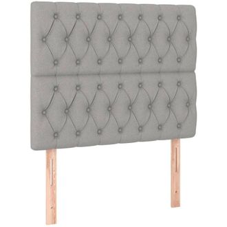 vidaXL Cabecero Con Luces Led Tela Gris Claro 100x7x118/128 Cm Vidaxl