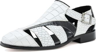 Stacy Adams Calandro City Sandal Mens Sandals Black/White : 10.5 M, Leather