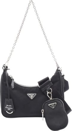 Prada Borsa a spalla Re-Edition 2005 in tessuto 2013-2025 - Nero