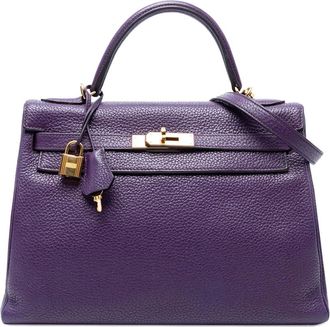 Herm&egrave;s 2012 Togo Kelly II Retourne 32 tas - Paars