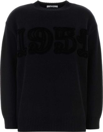 Max Mara Black Crew Neck Top