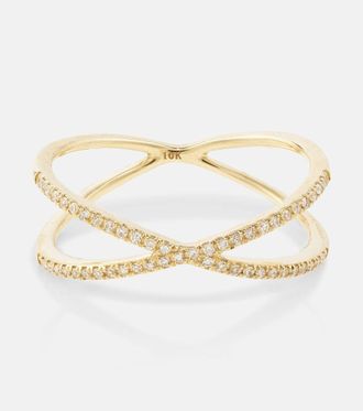 Stone and Strand X 10kt gold ring with diamonds