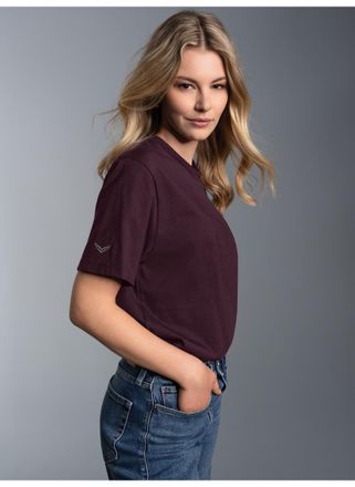 Trigema T-Shirt TRIGEMA TRIGEMA T-Shirt aus 100% Biobaumwolle, Damen, Gr. XXL, lila (aubergine, c2c), 100% Baumwolle (Bio-Baumwolle kbA), Basic, Shirts T-Shir