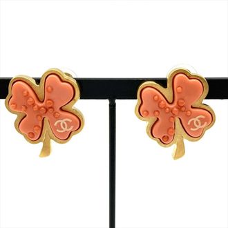 Chanel gold pink Metal Clip Earrings (Pre-Owned)