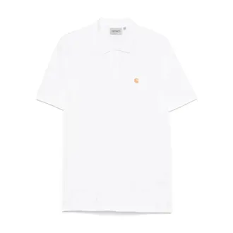 Carhartt Work in Progress Carhartt Wip, Polo Shirts, male, White, Size: XL White T-shirts and Polos with Short Sleeves
