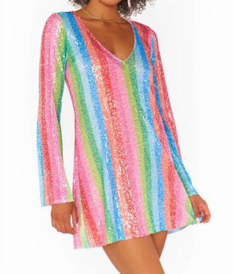 Show me your Mumu Multicolor Sequin Stripe Dress