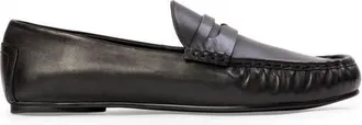 Black Suede Studio Darlyn Leather Mocassin in Black Leather at Nordstrom, Size 38 Eu